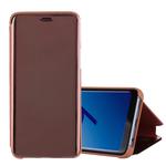 For Galaxy S9+ Electroplating Mirror Horizontal Flip Leather Case with Holder (Rose Gold)