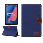 Denim Texture PC Horizontal Flip Leather Protective Case for Galaxy Tab A 8 (2019) P200 / P205  , with Holder & Card Slots & Wallet & Photo Frame(Dark Blue)