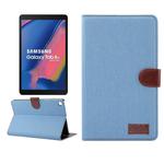 Denim Texture PC Horizontal Flip Leather Protective Case for Galaxy Tab A 8 (2019) P200 / P205  , with Holder & Card Slots & Wallet & Photo Frame(Blue)