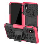 Tire Texture TPU+PC Shockproof Case for Galaxy A2 Core, with Holder (Pink)