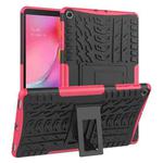 Tire Texture TPU+PC Shockproof Case for Galaxy Tab A 10.1 2019 T510 / T515 , with Holder (Pink)