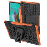 Tire Texture TPU+PC Shockproof Case for Galaxy Tab S5e , with Holder (Orange)