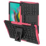 Tire Texture TPU+PC Shockproof Case for Galaxy Tab S5e , with Holder (Pink)