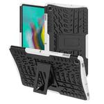 Tire Texture TPU+PC Shockproof Case for Galaxy Tab S5e , with Holder (White)