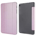 Silk Texture Horizontal Flip Leather Case with Three-Folding Holder for Galaxy Tab P200(Pink)