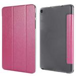 Silk Texture Horizontal Flip Leather Case with Three-Folding Holder for Galaxy Tab P200(Magenta)