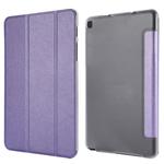 Silk Texture Horizontal Flip Leather Case with Three-Folding Holder for Galaxy Tab P200(Purple)