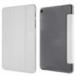 Silk Texture Horizontal Flip Leather Case with Three-Folding Holder for Galaxy Tab P200(White)