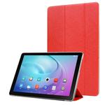 Silk Texture Horizontal Flip Leather Case with Three-Folding Holder for Galaxy Tab T510 (Red)
