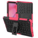 Tire Texture TPU+PC Shockproof Case for Galaxy Tab A 8 (2019) P200 / P205, with Holder (Pink)