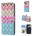 Color Wave 3D Pattern Horizontal Flip Leather Case for Galaxy A40, with Holder & Card Slots & Photo Frame & Wallet