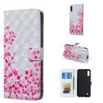 Sakura Pattern 3D Horizontal Flip Leather Case for Galaxy M10, with Holder & Card Slots & Photo Frame & Wallet