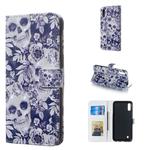 Skull and Flower Pattern 3D Horizontal Flip Leather Case for Galaxy M10, with Holder & Card Slots & Photo Frame & Wallet