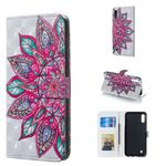 Half Flower Pattern 3D Horizontal Flip Leather Case for Galaxy M10, with Holder & Card Slots & Photo Frame & Wallet