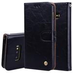 Business Style Oil Wax Texture Horizontal Flip Leather Case for Galaxy S10 E, with Holder & Card Slots & Wallet (Black)