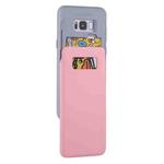 GOOSPERY for Galaxy S8+ / G955 TPU + PC Sky Slide Bumper Protective Back Case with Card Slots(Pink)