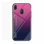 Gradient Color Glass Protective Case for Galaxy M20 (Magenta)