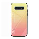 Gradient Color Glass Protective Case for Galaxy S10 (Yellow)