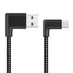 2m 2A USB to USB-C / Type-C Nylon Weave Style Double Elbow Data Sync Charging Cable
