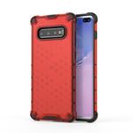 Honeycomb Shockproof PC + TPU Case for Galaxy S10+ (Red)