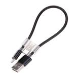 24cm 2A Micro USB + USB-C / Type-C to USB Flexible Data Charging Cable(Black)