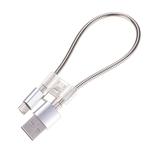 24cm 2A Micro USB + USB-C / Type-C to USB Flexible Data Charging Cable(Silver)