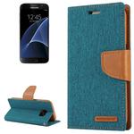 GOOSPERY CANVAS DIARY for Samsung  Galaxy S7 Canvas Texture Horizontal Flip Leather Case with Card Slots & Wallet & Holder(Green)