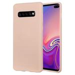 GOOSPERY SOFT FEELING Liquid TPU Drop-proof Soft Case for Galaxy S10+ (Apricot)