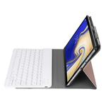 A720 Bluetooth 3.0 Ultra-thin Detachable Bluetooth Keyboard Leather Tablet Case + Leather Tablet Case for Samsung Galaxy Tab S5e T720, with Pen Slot & Holder(Rose Gold)