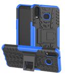 Tire Texture TPU+PC Shockproof Case for Galaxy A6s, with Holder (Blue)