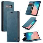 CaseMe-013 Multifunctional Retro Frosted Horizontal Flip Leather Case for Galaxy S10, with Card Slot & Holder & Wallet (Blue)