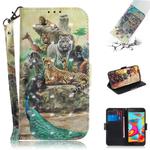 3D Colored Drawing Animals Pattern Horizontal Flip Leather Case for Galaxy A2 Core, with Holder & Card Slots & Wallet