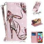 3D Colored Drawing Butterfly High-heeled Shoes Pattern Horizontal Flip Leather Case for Galaxy A2 Core, with Holder & Card Slots & Wallet