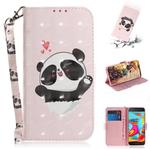 3D Colored Drawing Heart Panda Pattern Horizontal Flip Leather Case for Galaxy A2 Core, with Holder & Card Slots & Wallet