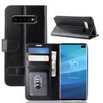 R64 Texture Single Fold Horizontal Flip Leather Case for Galaxy S10+, with Holder & Card Slots & Wallet (Black)