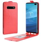 Business Style Vertical Flip TPU Leather Case for Galaxy S10+, with Card Slot (Red)