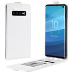 Business Style Vertical Flip TPU Leather Case for Galaxy S10, with Card Slot (White)