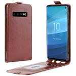 Business Style Vertical Flip TPU Leather Case for Galaxy S10, with Card Slot (Brown)