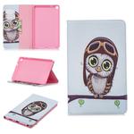 Colored Drawing Owl Pattern Horizontal Flip Leather Case for Galaxy Tab A 8 (2019) P200 / P205, with Holder & Card Slots & Wallet