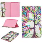 Colored Drawing Tree of Life Pattern Horizontal Flip Leather Case for Galaxy Tab A 10.1 (2019) T510 / T515, with Holder & Card Slots & Wallet