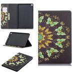 Colored Drawing Semicircular Butterfly Pattern Horizontal Flip Leather Case for Galaxy Tab A 10.1 (2019) T510 / T515, with Holder & Card Slots & Wallet