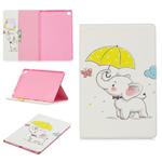 Colored Drawing Elephant under the Umbrella Pattern Horizontal Flip Leather Case for Galaxy Tab S5e 10.5 T720 / T725, with Holder & Card Slots & Wallet