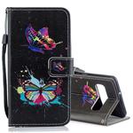 Colored Butterfly Pattern Horizontal Flip Leather Case for Galaxy S10 5G, with Holder & Card Slots & Wallet