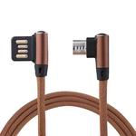 1m 2.4A Output USB to Micro USB Double Elbow Design Nylon Weave Style Data Sync Charging Cable, FFor Samsung, Huawei, Xiaomi, HTC, LG, Sony, Lenovo and other Smartphones(Coffee)