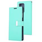 GOOSPERY RICH DIARY For Galaxy S20 Ultra PU + TPU Crazy Horse Texture Horizontal Flip Leather Case, with Card Slots & Wallet & Photo frame(Mint Green)