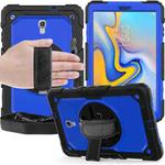 Shockproof Black Silica Gel + Colorful PC Protective Case for Galaxy Tab A 10.5 T590, with Holder & Shoulder Strap & Hand Strap & Pen Slot (Blue)