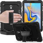 Shockproof Colorful Silica Gel + PC Protective Case for Galaxy Tab A 10.5 T590, with Holder & Shoulder Strap & Hand Strap & Pen Slot(Black)