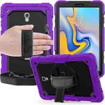 Shockproof Colorful Silica Gel + PC Protective Case for Galaxy Tab A 10.5 T590, with Holder & Shoulder Strap & Hand Strap & Pen Slot(Purple)