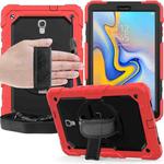 Shockproof Colorful Silica Gel + PC Protective Case for Galaxy Tab A 10.5 T590, with Holder & Shoulder Strap & Hand Strap & Pen Slot(Red)