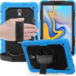 Shockproof Colorful Silica Gel + PC Protective Case for Galaxy Tab A 10.5 T590, with Holder & Shoulder Strap & Hand Strap & Pen Slot(Baby Blue)